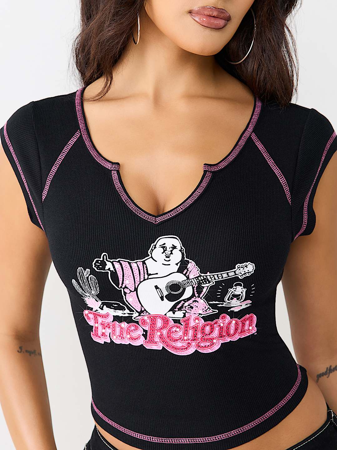 OUTDOORS RAGLAN RIBBED NOTCH TEE