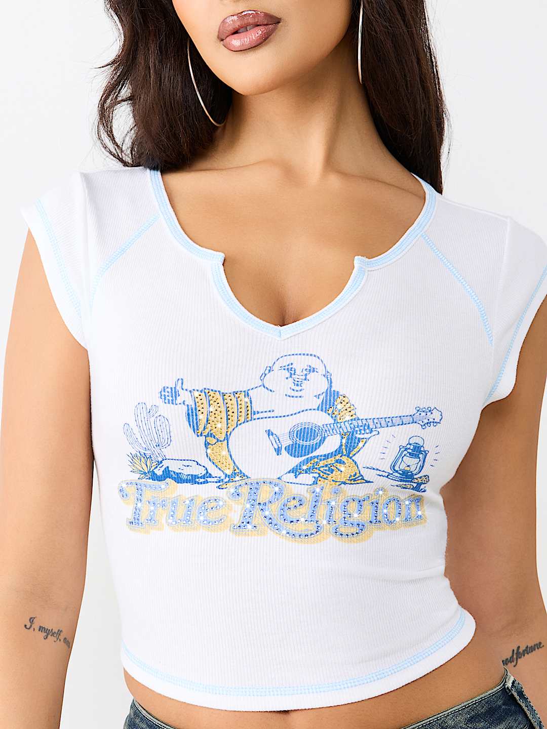 OUTDOORS RAGLAN RIBBED NOTCH TEE