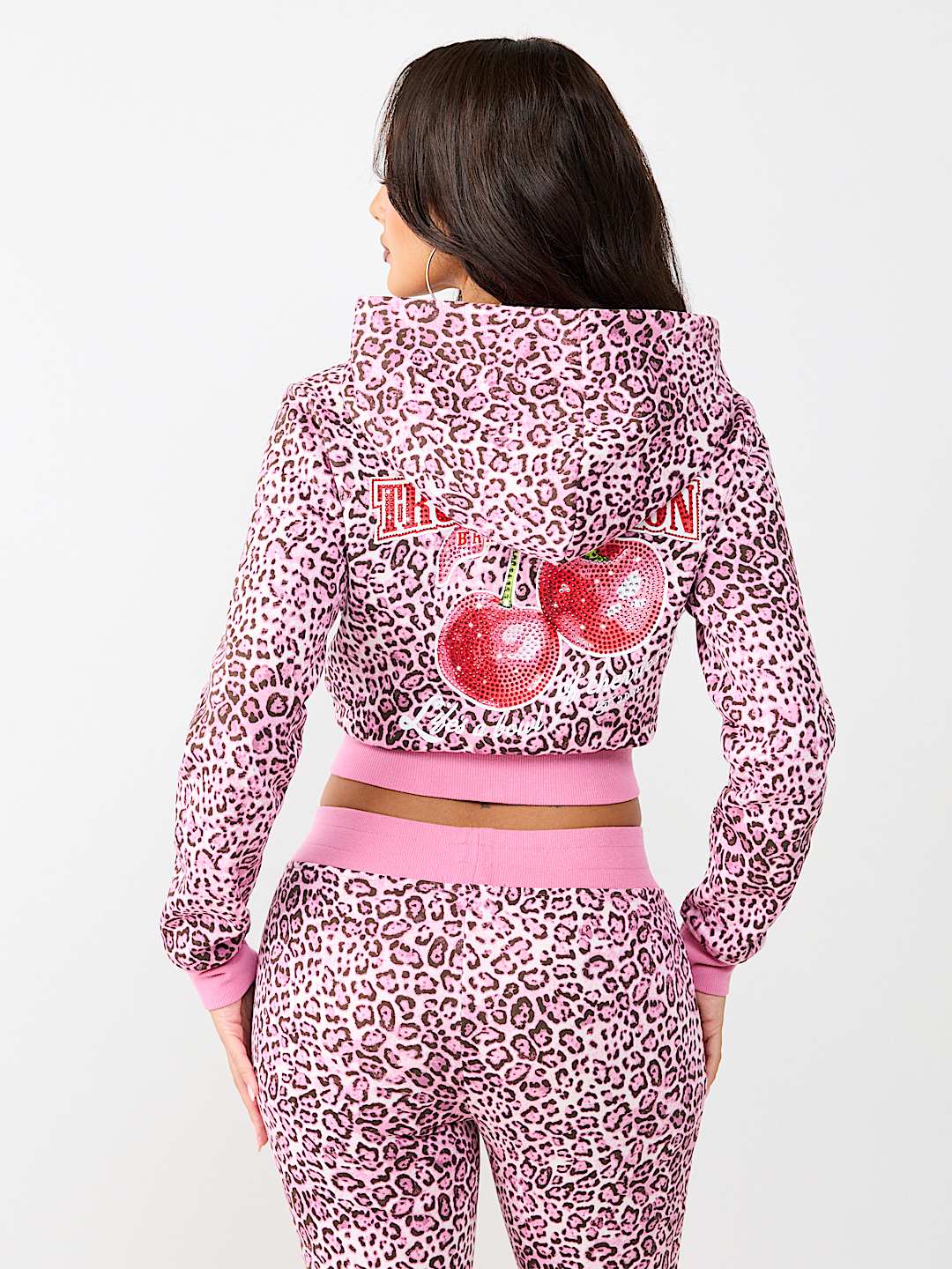 CHERRY LEOPARD SHRUNKEN HOODIE