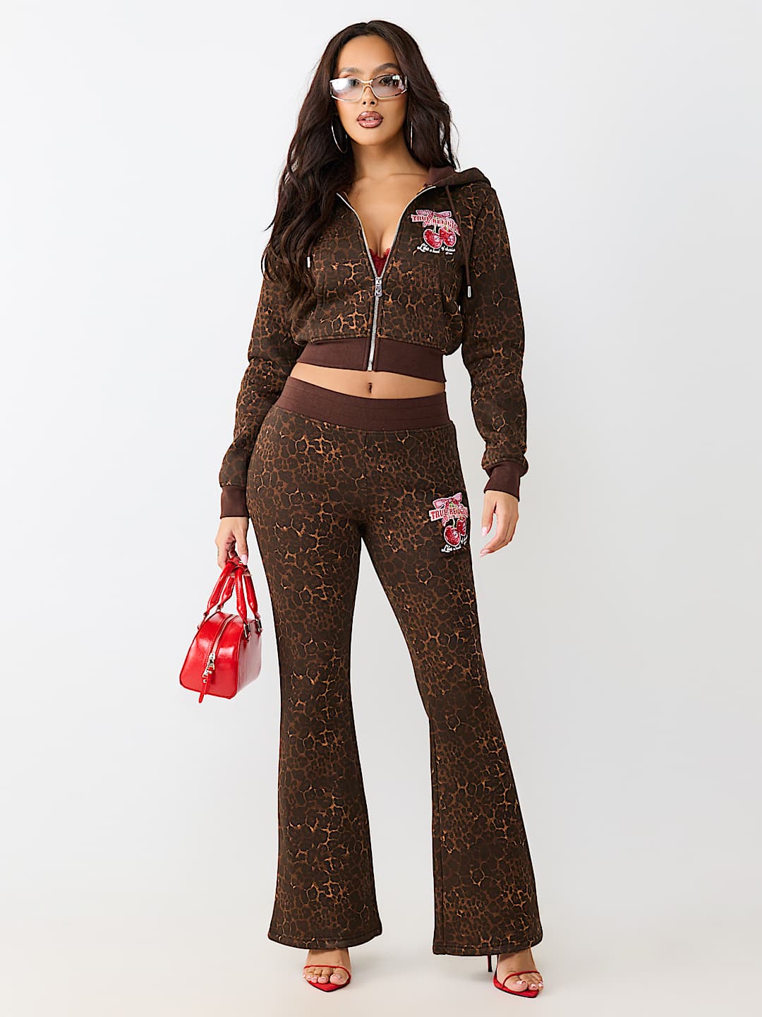 CHERRY LEOPARD BOOTCUT PANT
