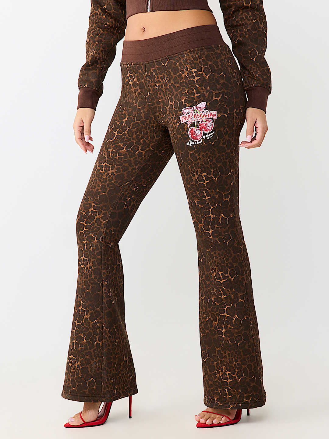 CHERRY LEOPARD BOOTCUT PANT