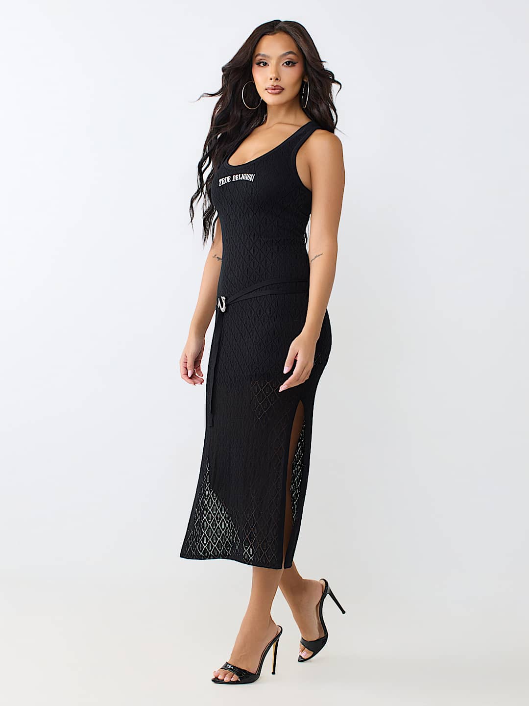 CROCHET CUT-OUT MIDI DRESS