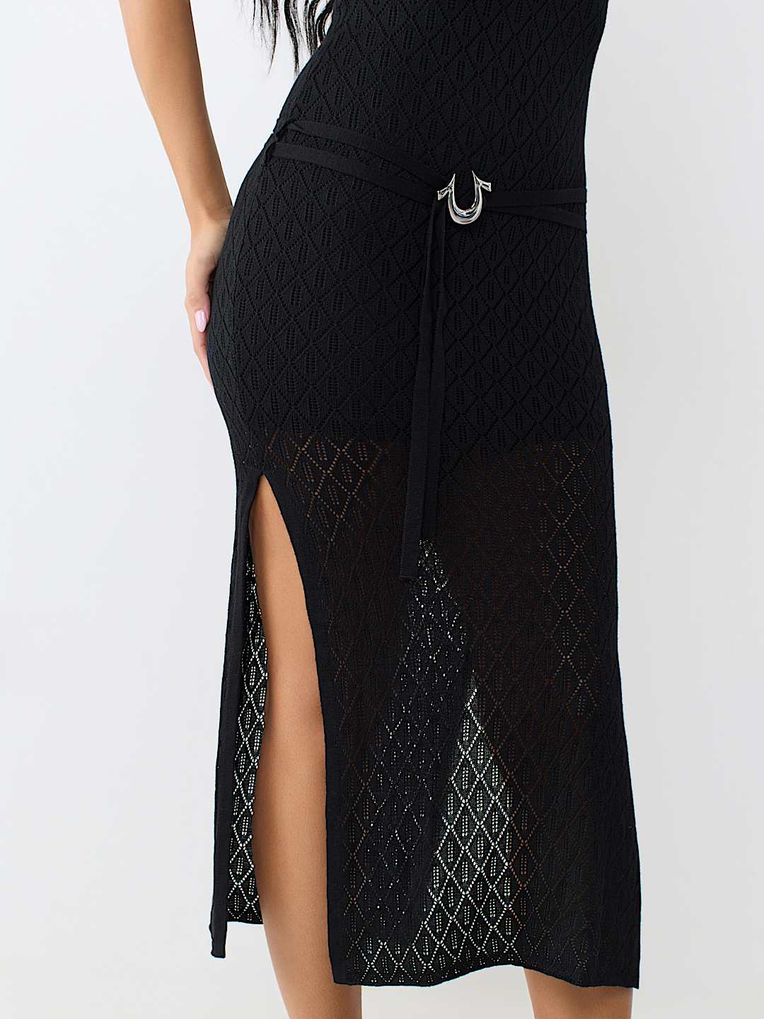 CROCHET CUT-OUT MIDI DRESS