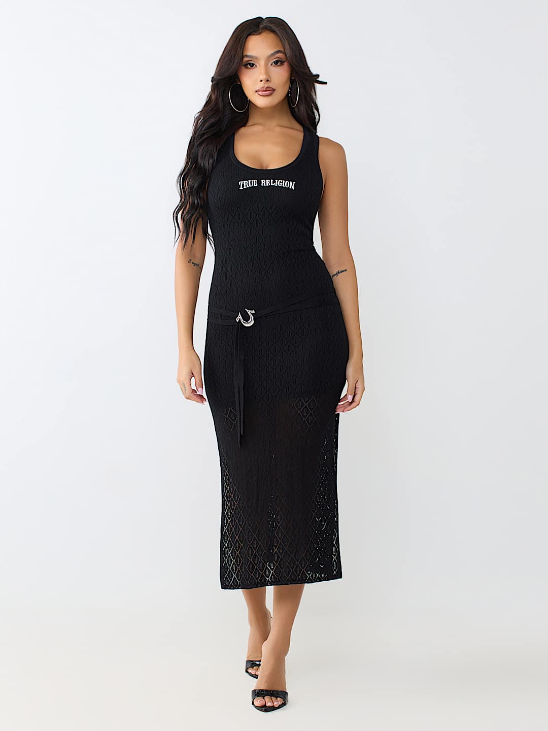 CROCHET CUT-OUT MIDI DRESS