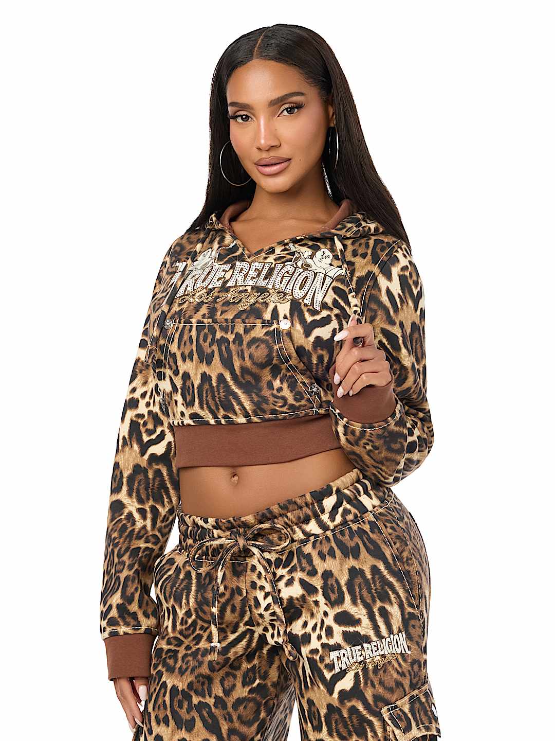 BIG T LEOPARD BUDDHA SHRUNKEN HOODIE