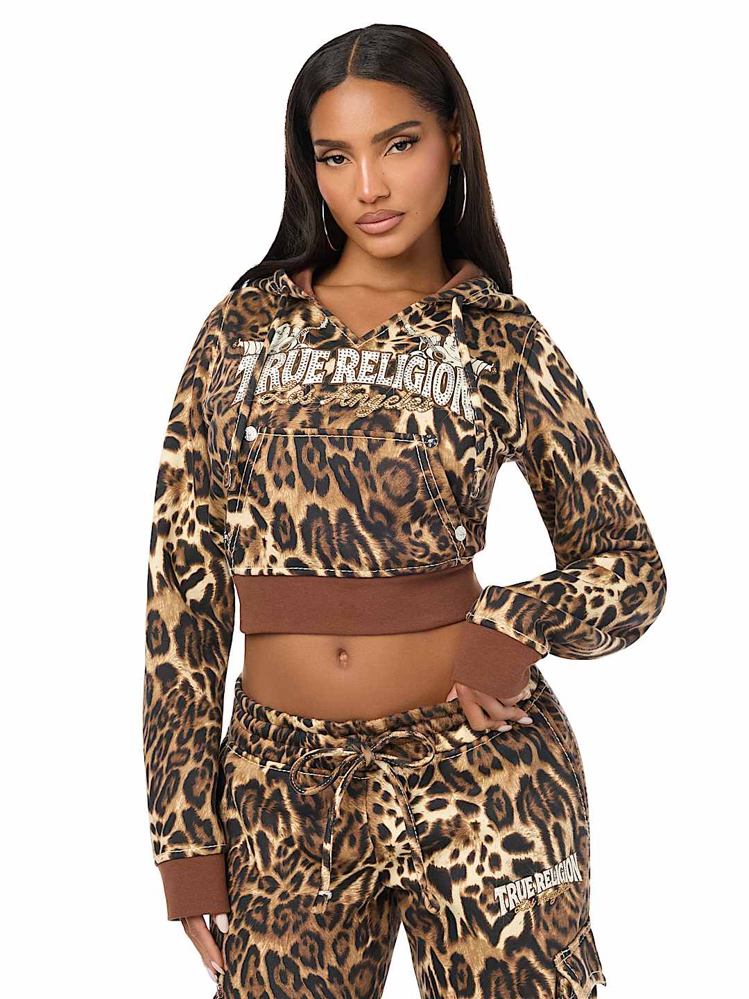 BIG T LEOPARD BUDDHA SHRUNKEN HOODIE