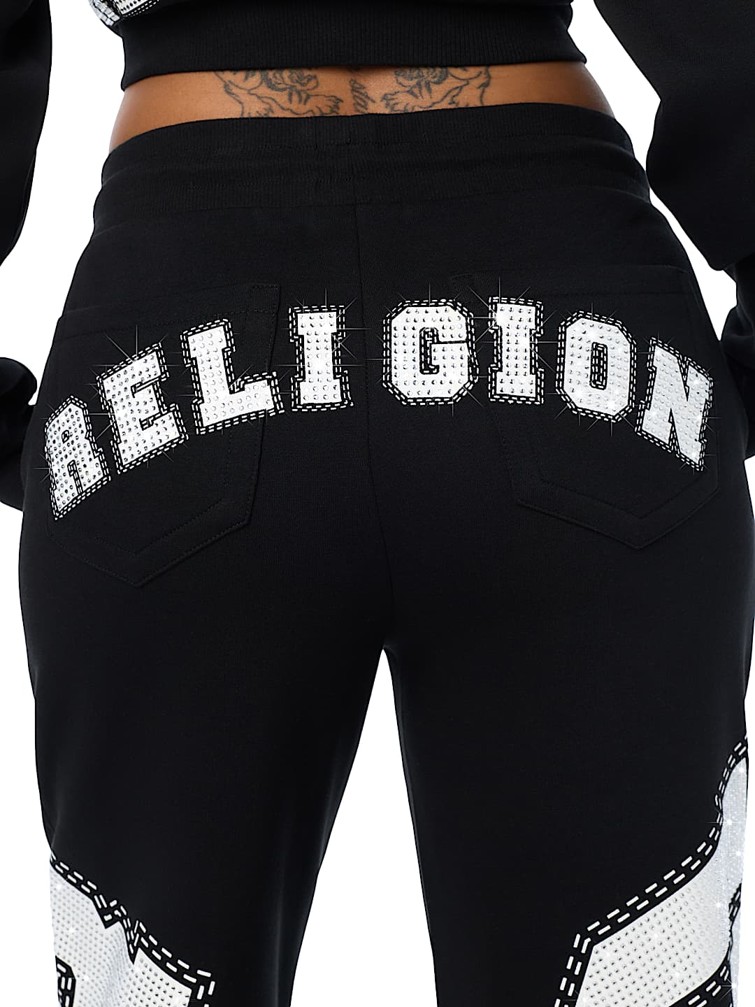 CRYSTAL MID RISE STRAIGHT LEG SWEATPANT