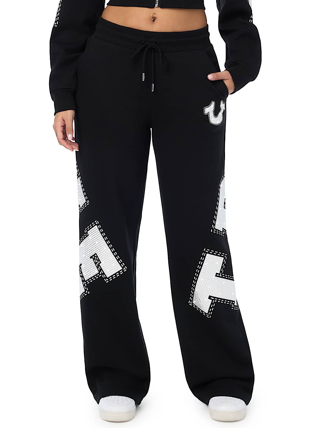 CRYSTAL MID RISE STRAIGHT LEG SWEATPANT