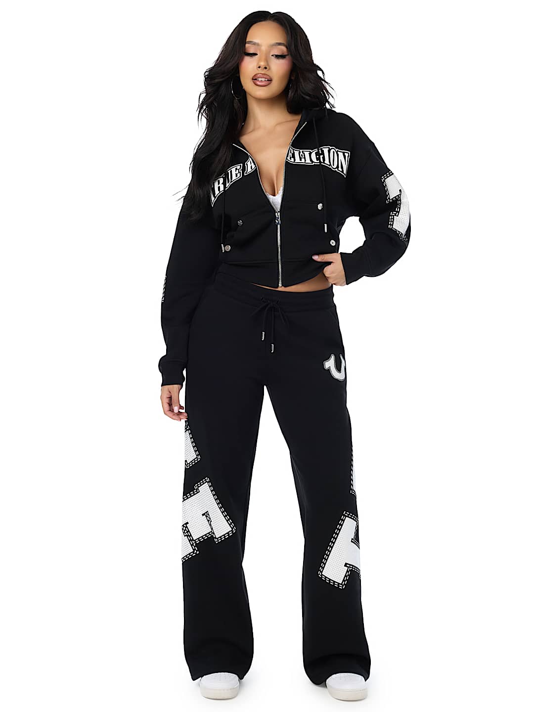 CRYSTAL MID RISE STRAIGHT LEG SWEATPANT