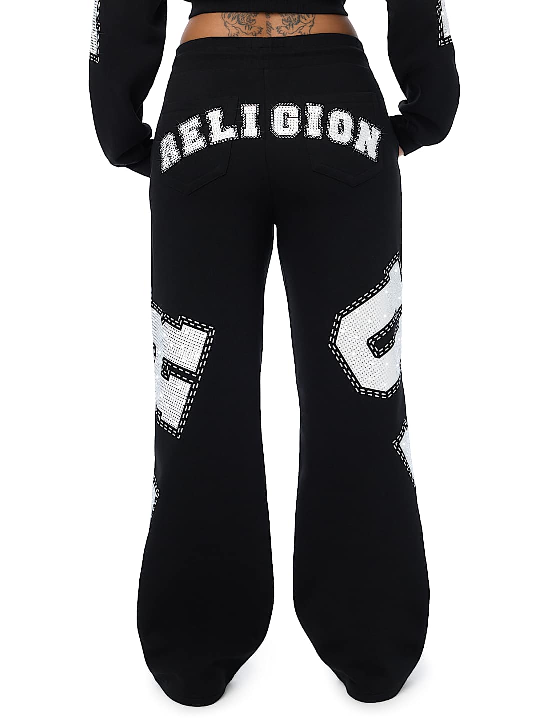 CRYSTAL MID RISE STRAIGHT LEG SWEATPANT