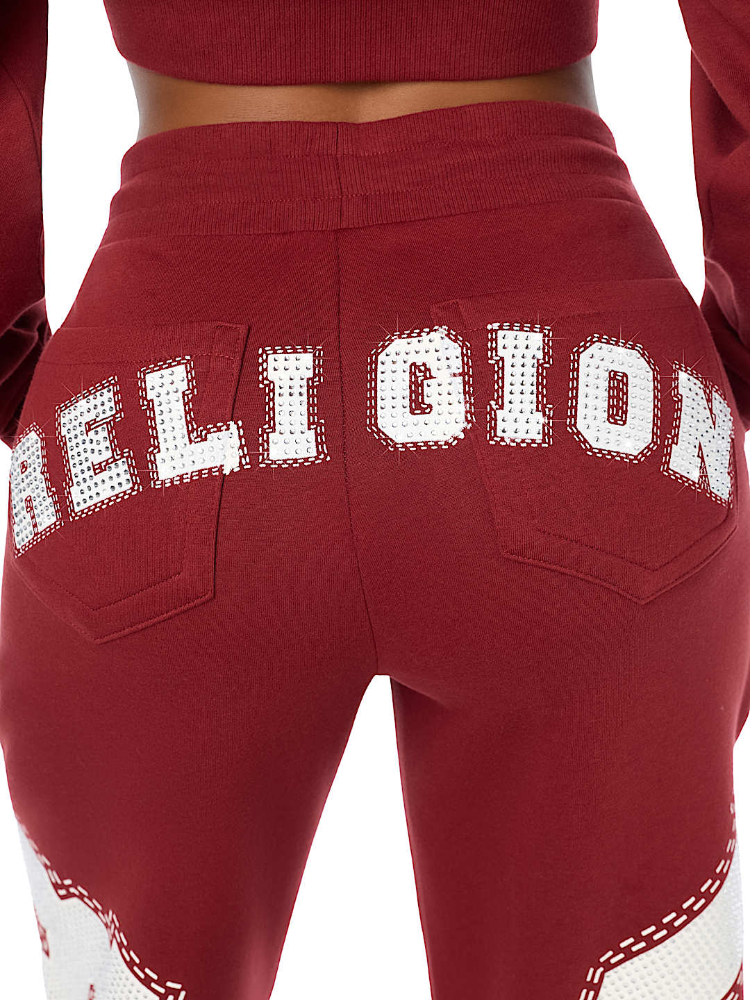 CRYSTAL MID RISE STRAIGHT LEG SWEATPANT
