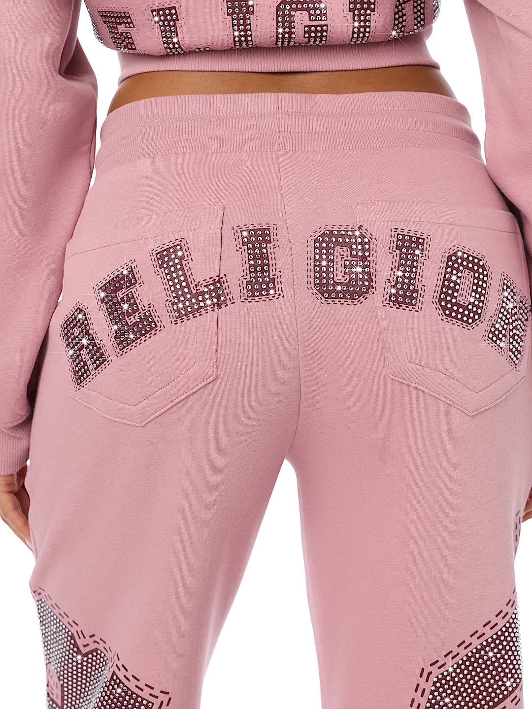 CRYSTAL MID RISE STRAIGHT LEG SWEATPANT