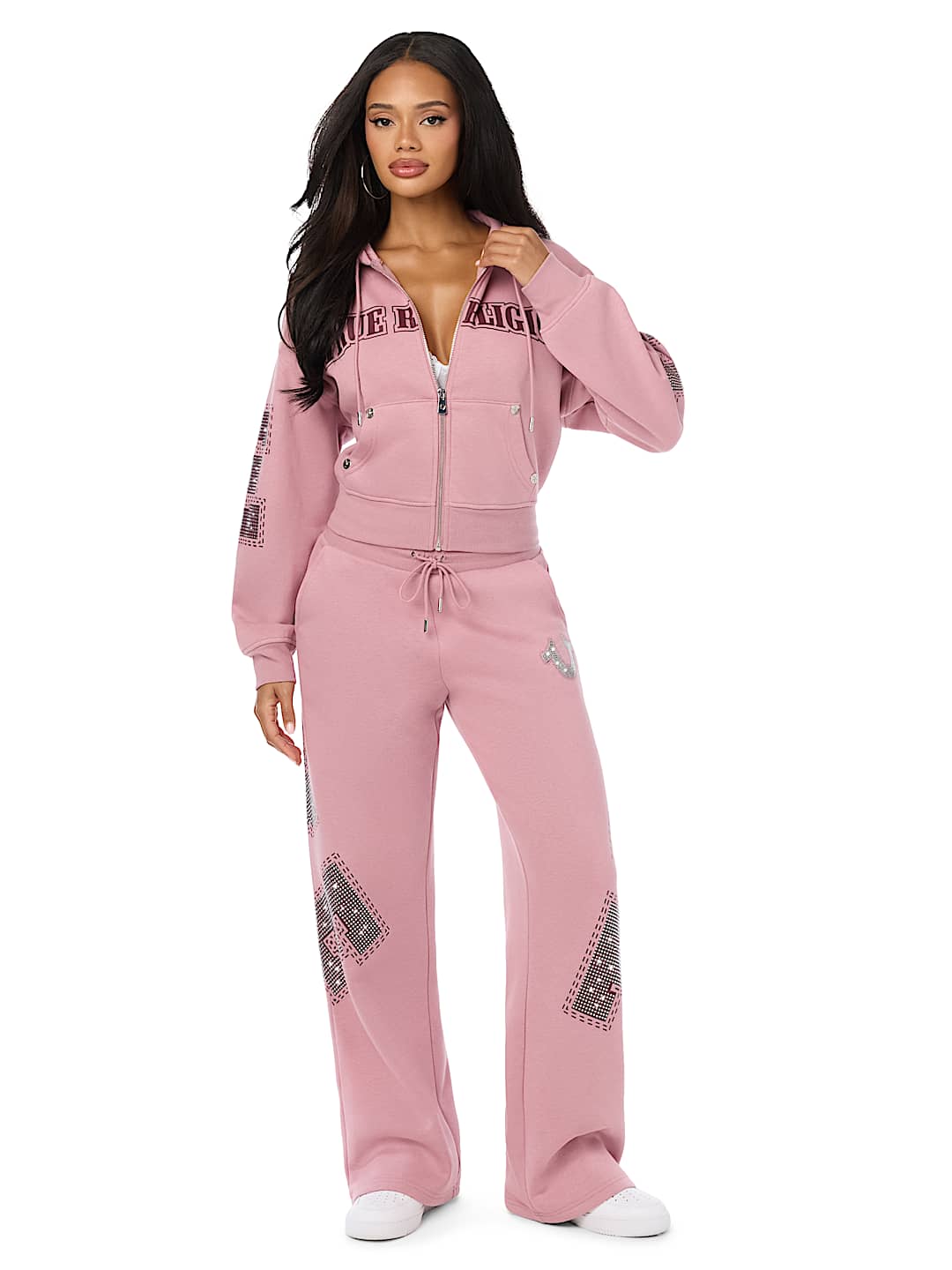 CRYSTAL MID RISE STRAIGHT LEG SWEATPANT
