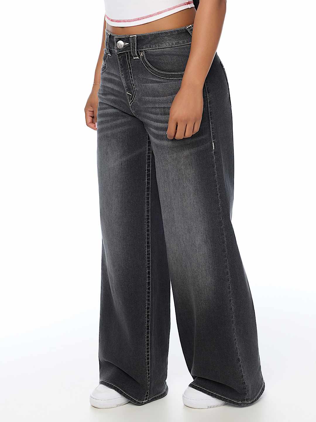  JESSIE MID RISE CINCHED SUPER BAGGY JEAN