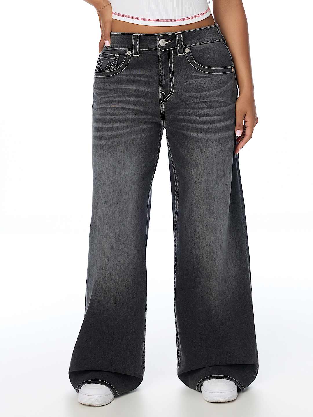  JESSIE MID RISE CINCHED SUPER BAGGY JEAN
