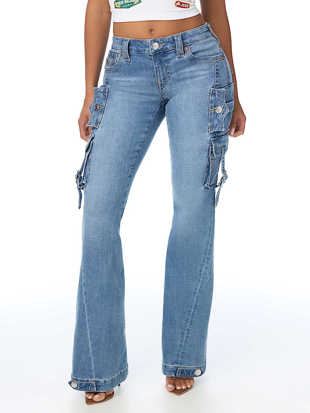 JOEY LOW RISE CARGO FLAP FLARE JEAN