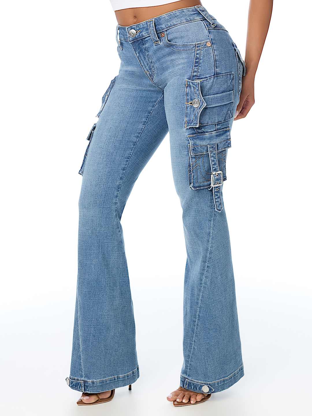 JOEY LOW RISE CARGO FLAP FLARE JEAN