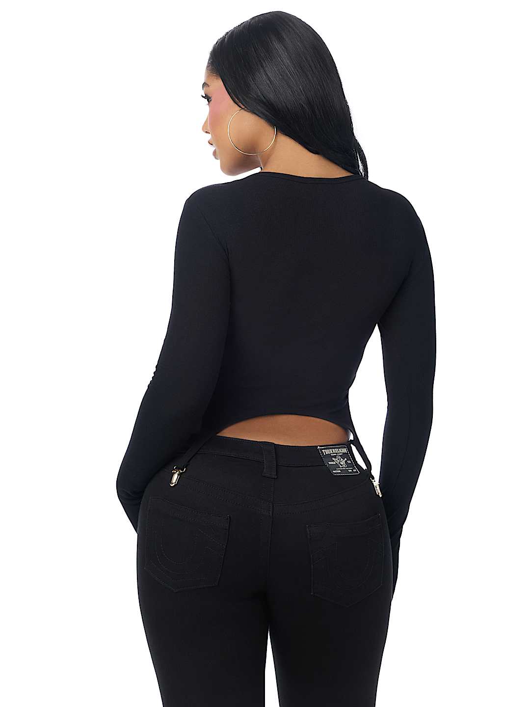 EMBROIDERED RIBBED GARTER TOP
