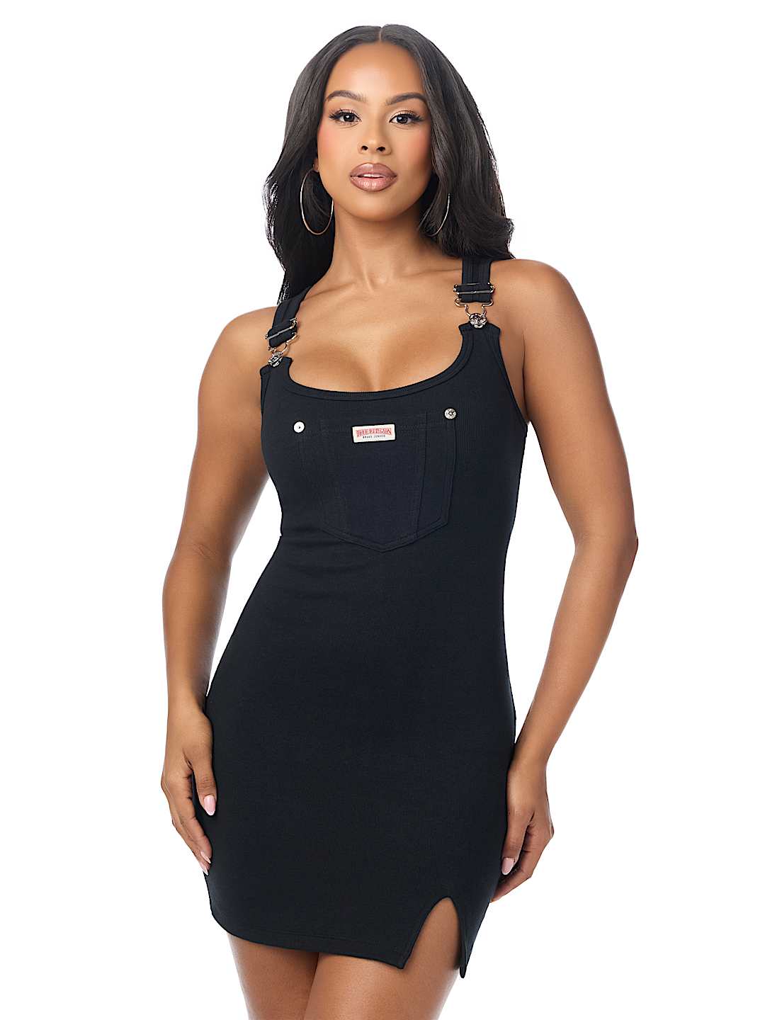 OVERALL RIBBED MINI DRESS