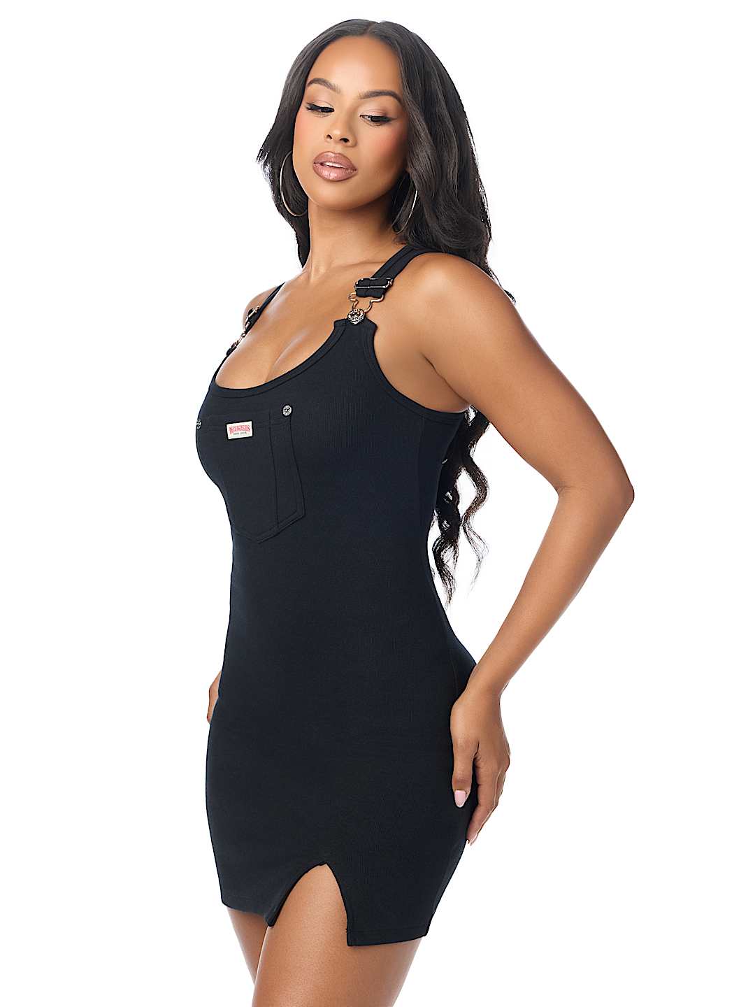 OVERALL RIBBED MINI DRESS