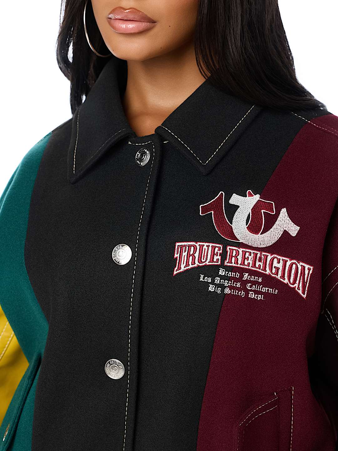 BLOUSON UNIVERSITAIRE STYLE AVIATEUR SURDIMENSIONN&Eacute;