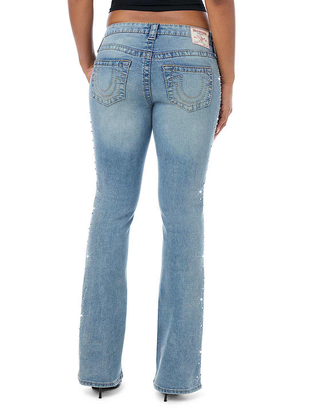 BECCA MID RISE SNAKESKIN BIG T BOOTCUT JEAN