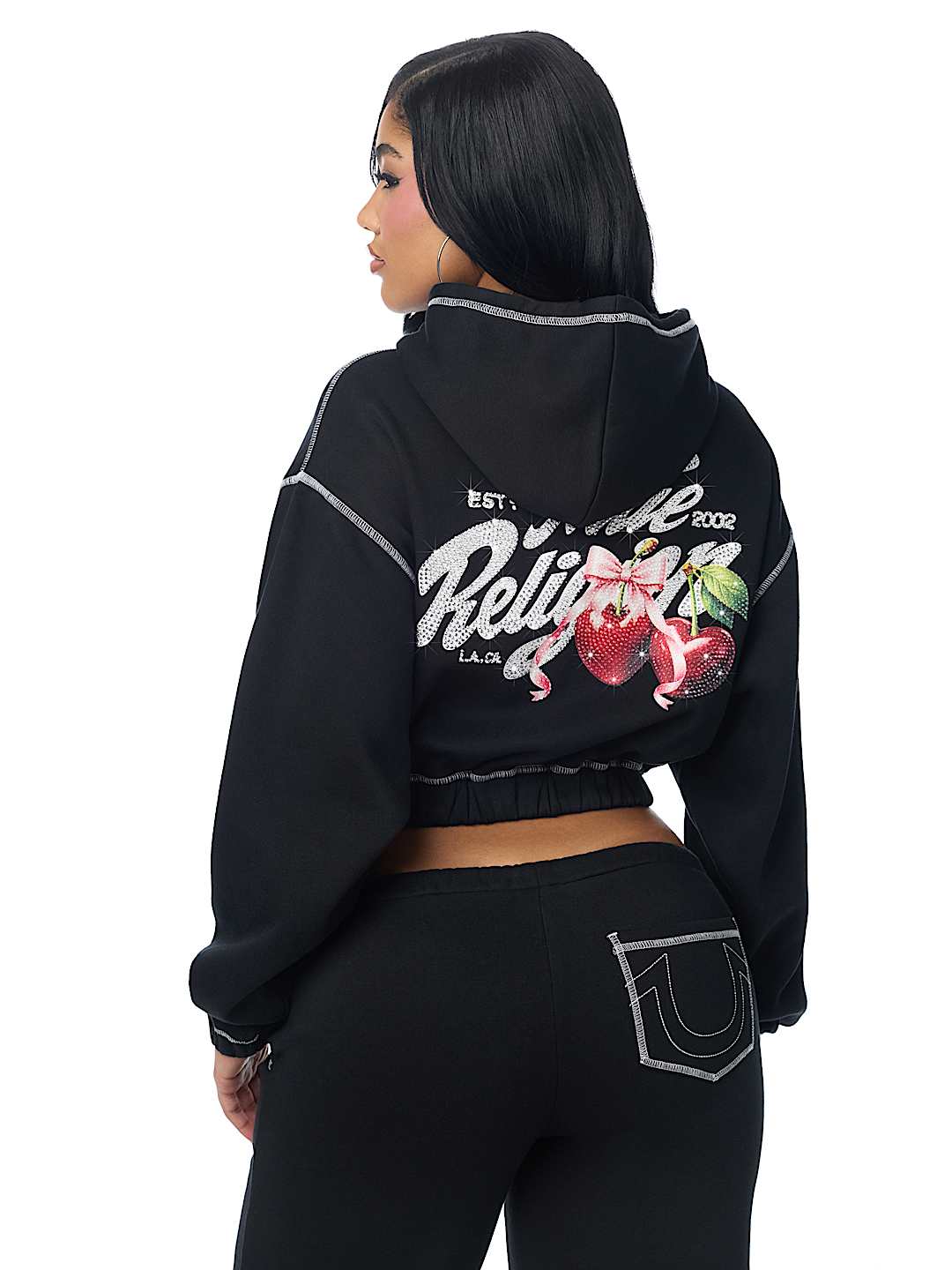 CRYSTAL CHERRY GIRLFRIEND ZIP HOODIE