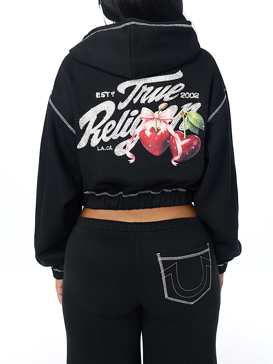 CRYSTAL CHERRY GIRLFRIEND ZIP HOODIE