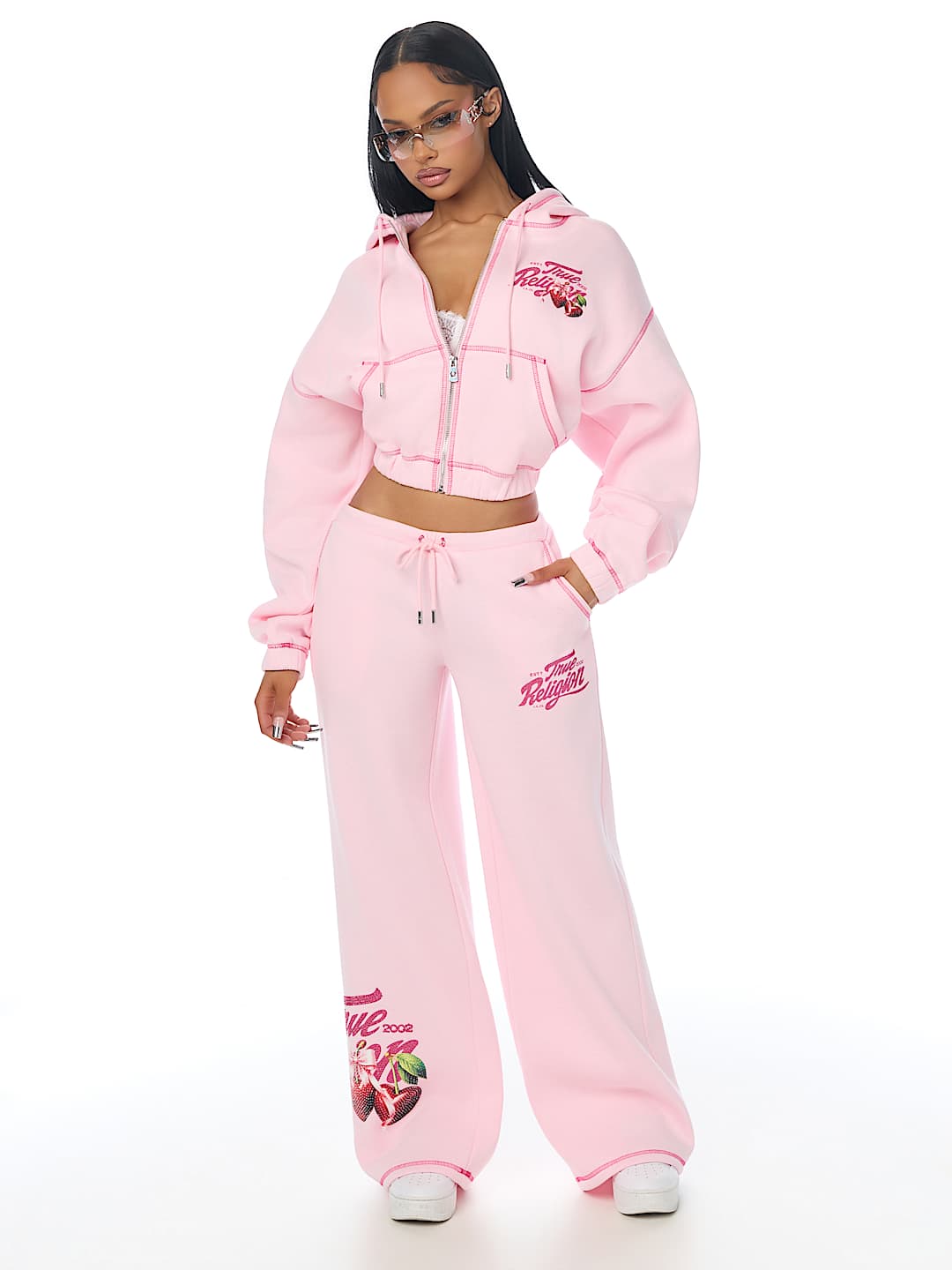 CRYSTAL CHERRY GIRLFRIEND ZIP HOODIE