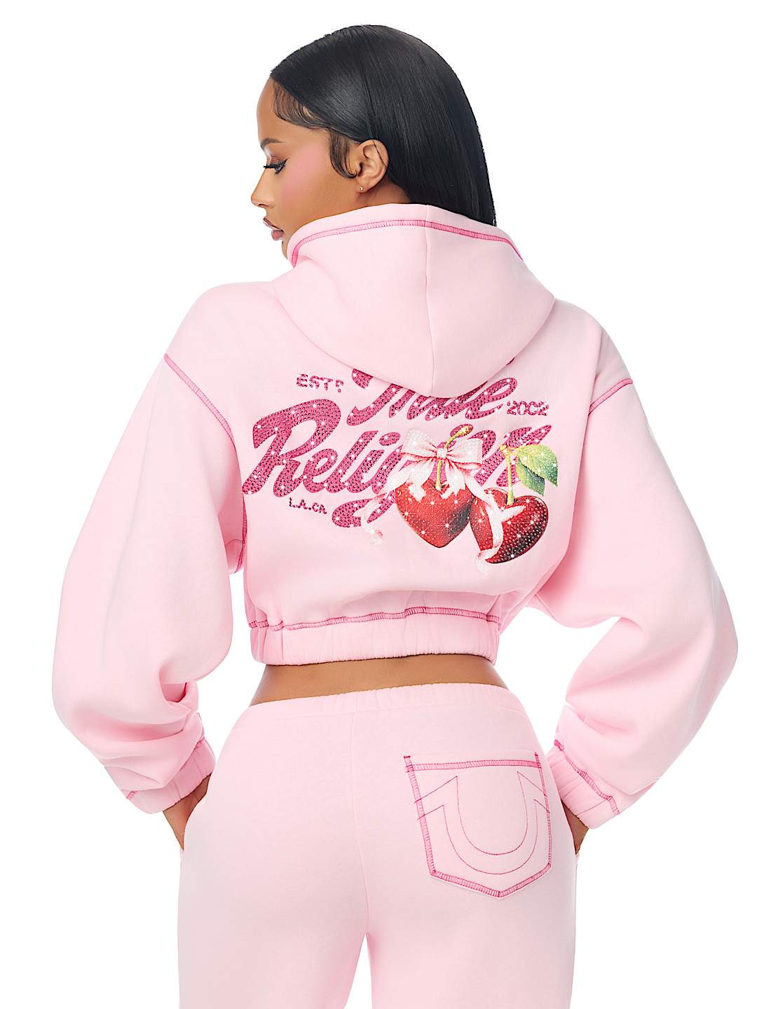 CRYSTAL CHERRY GIRLFRIEND ZIP HOODIE
