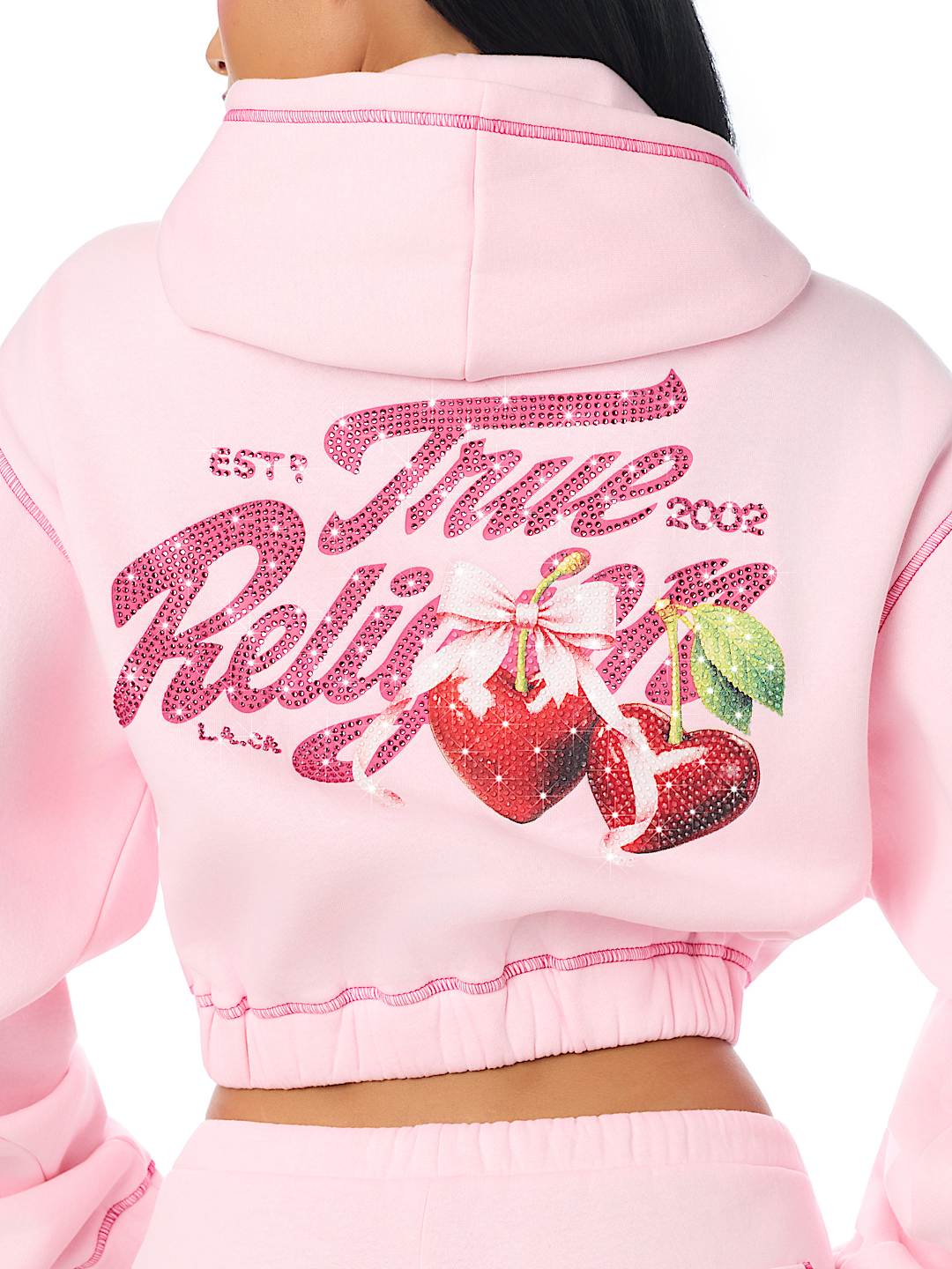 CRYSTAL CHERRY GIRLFRIEND ZIP HOODIE