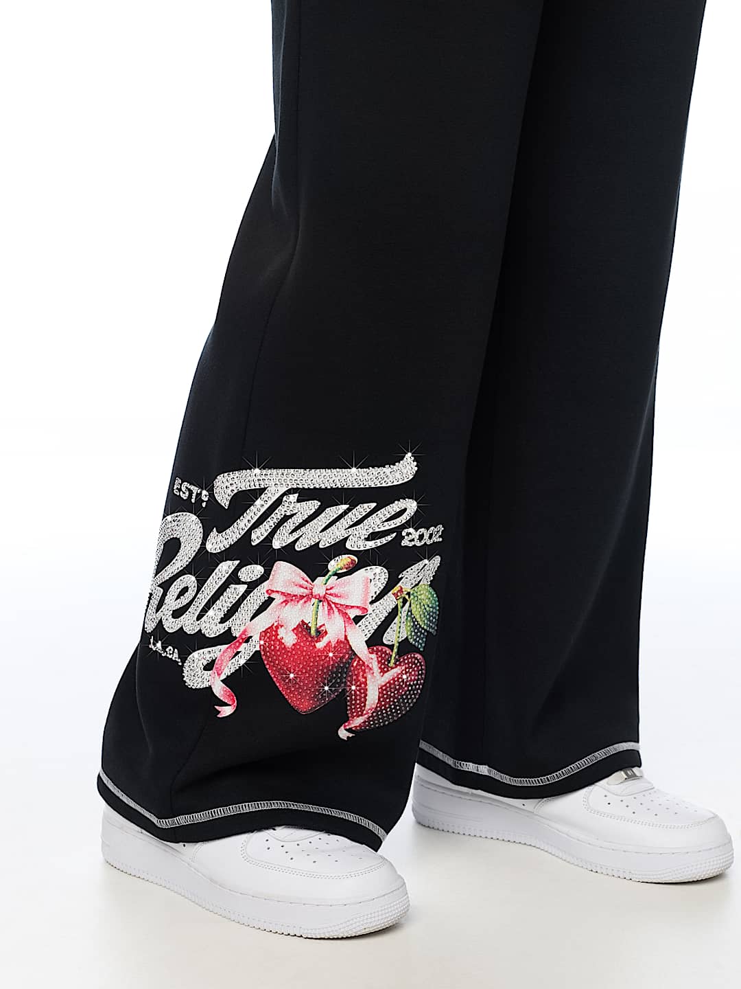 CRYSTAL CHERRY WIDE LEG SWEATPANT