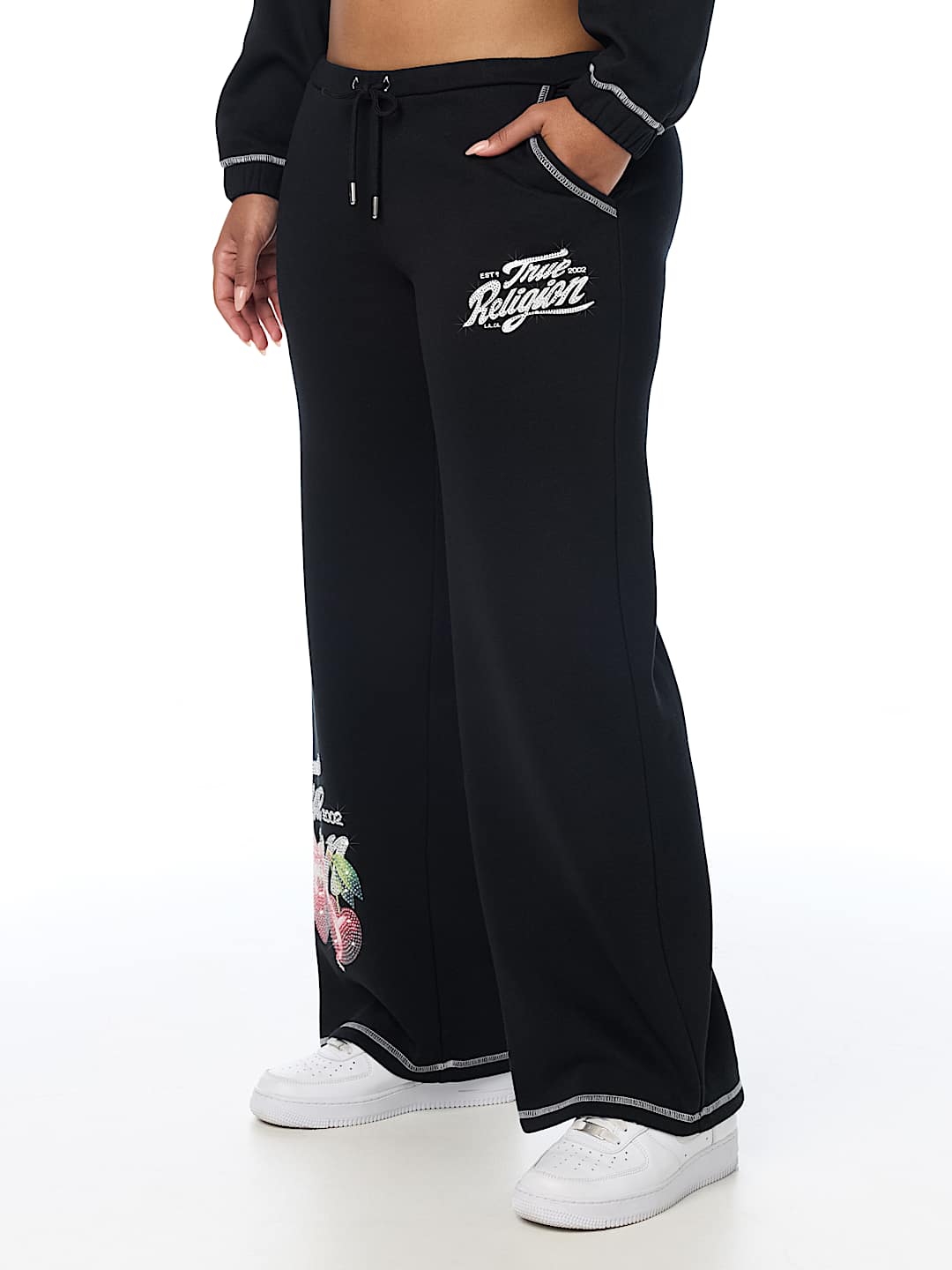 CRYSTAL CHERRY WIDE LEG SWEATPANT
