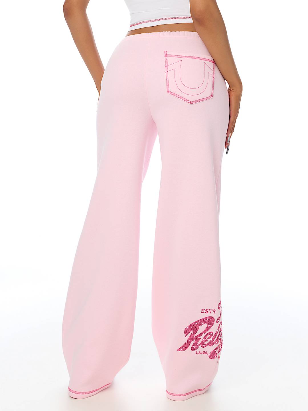 CRYSTAL CHERRY WIDE LEG SWEATPANT