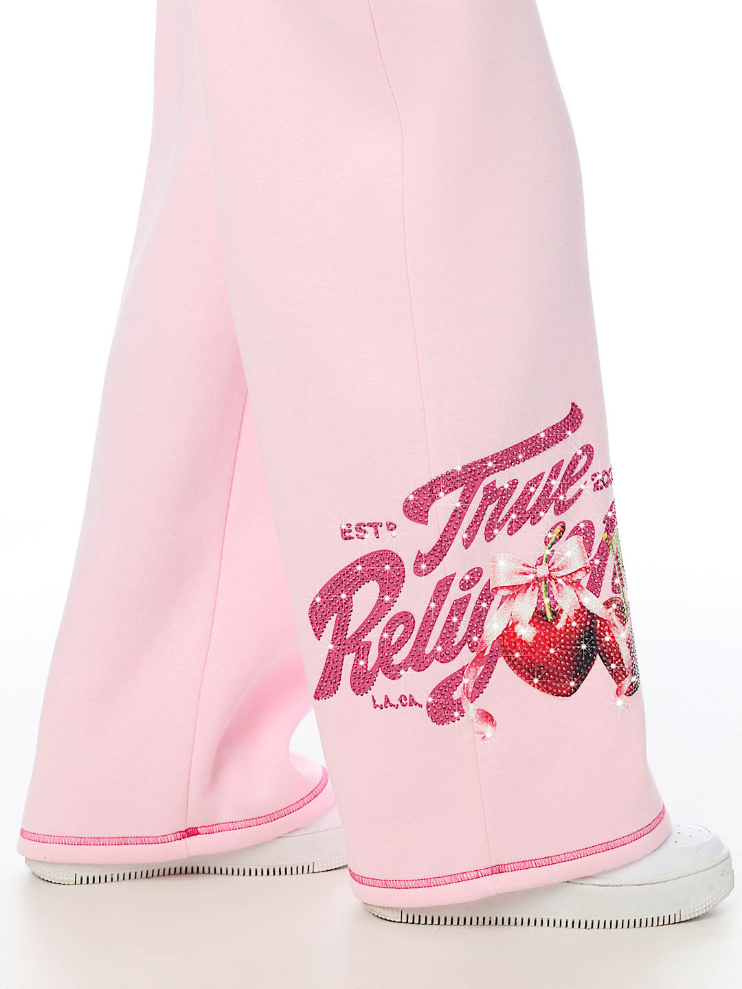 CRYSTAL CHERRY WIDE LEG SWEATPANT