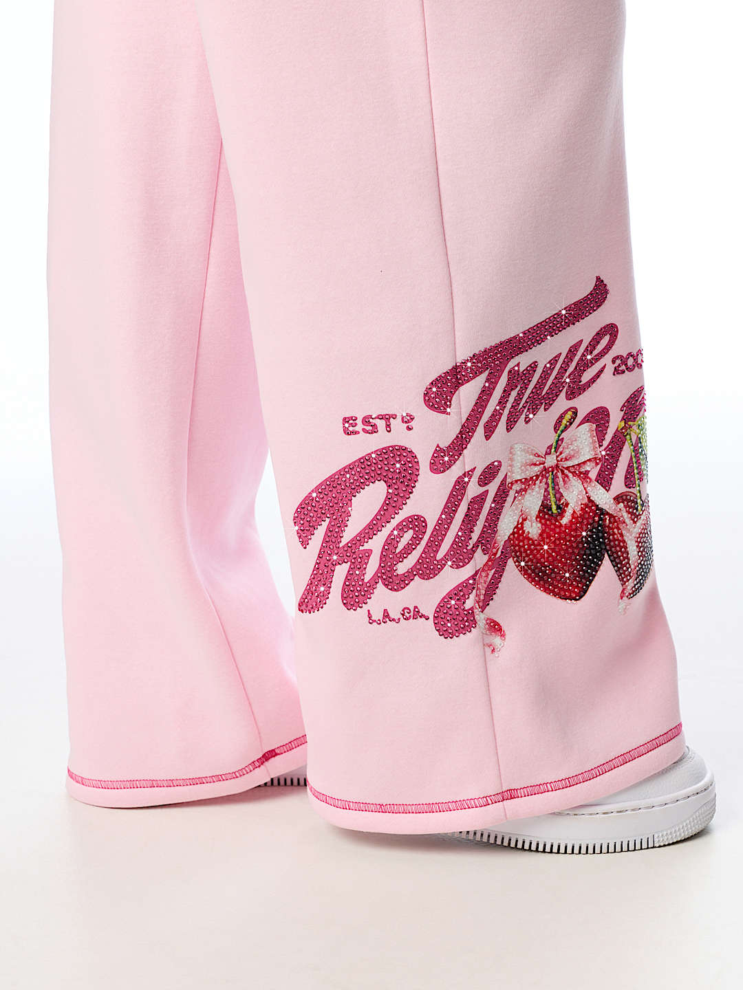 CRYSTAL CHERRY WIDE LEG SWEATPANT
