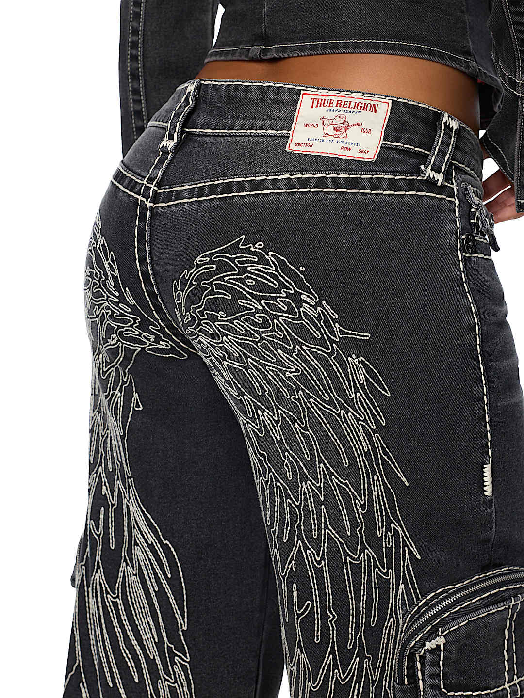 MADDIE MID RISE WING SUPER T CARGO SUPER BAGGY JEAN