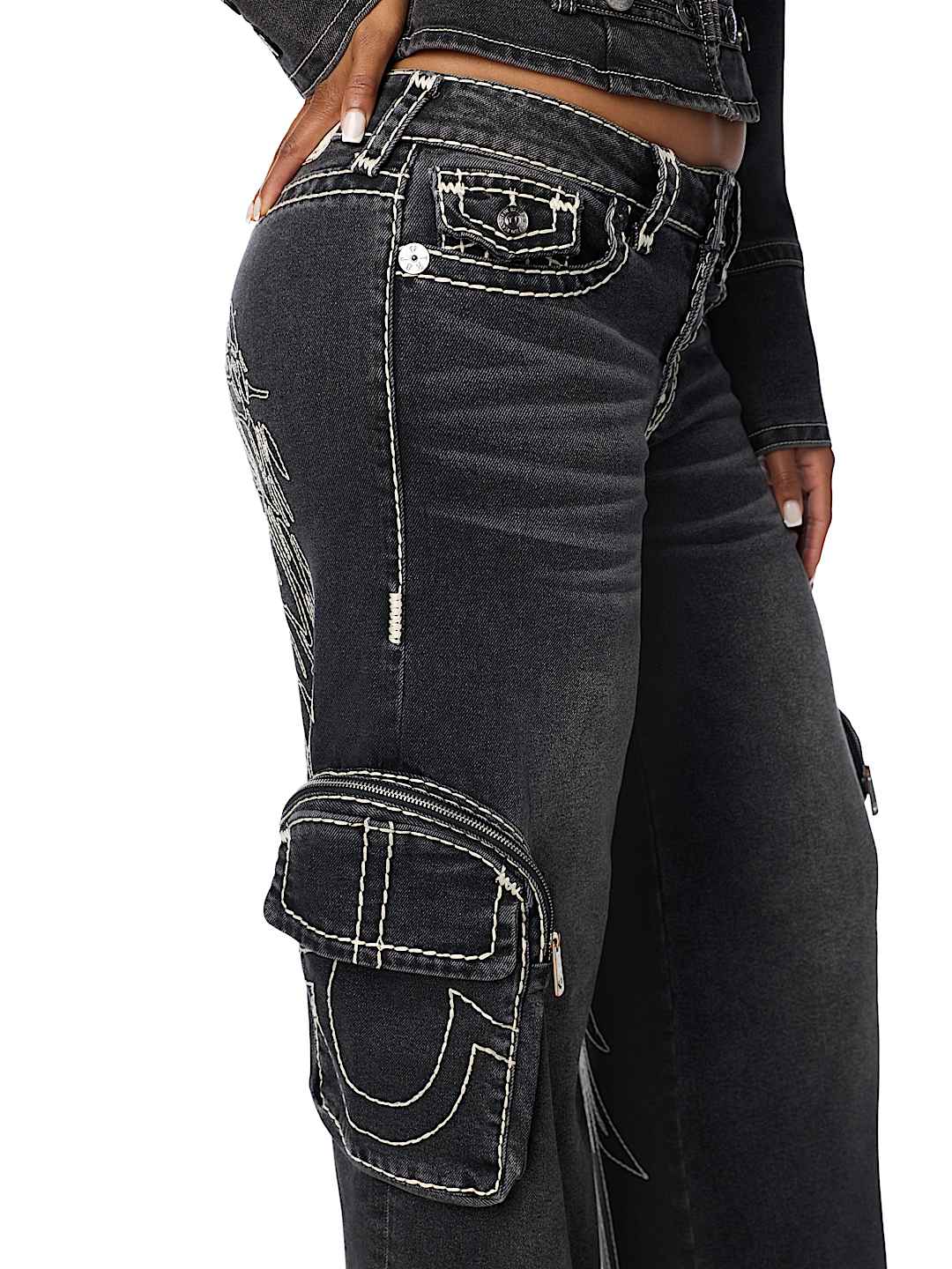 MADDIE MID RISE WING SUPER T CARGO SUPER BAGGY JEAN