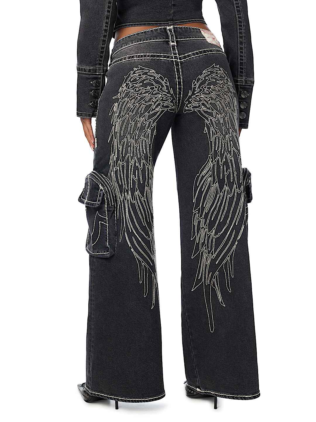 MADDIE MID RISE WING SUPER T CARGO SUPER BAGGY JEAN