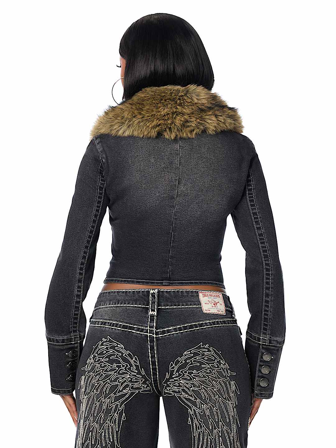 DENIM MILITARY FUR JACKET
