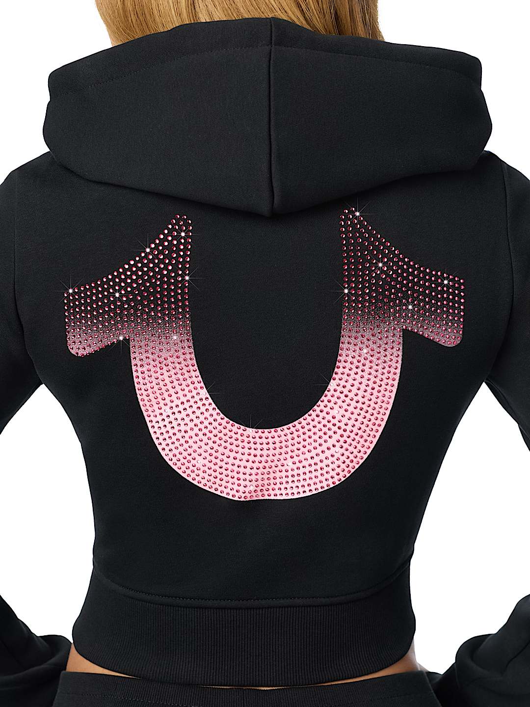 CRYSTAL FLAME SHRUNKEN ZIP HOODIE 