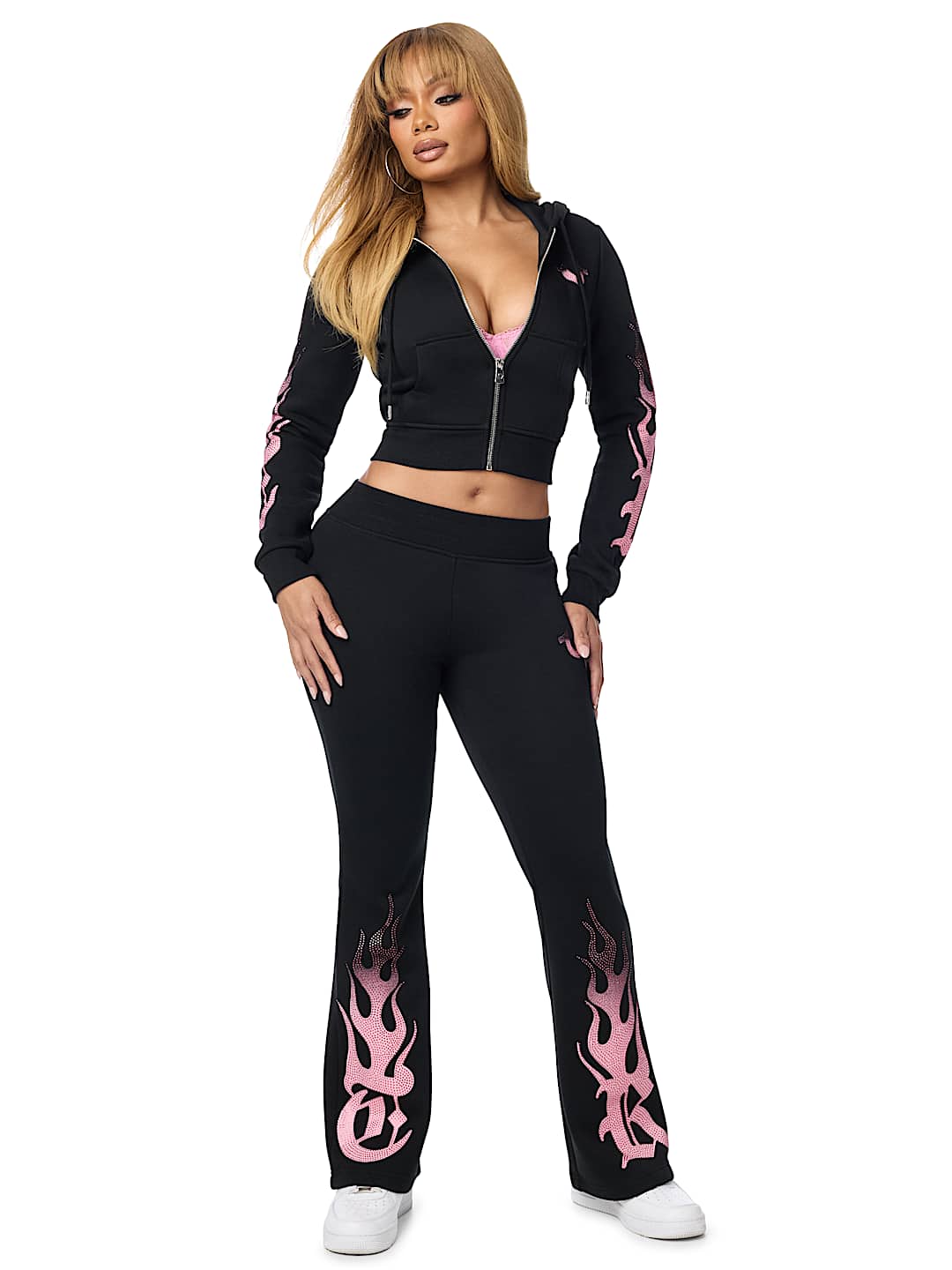 CRYSTAL FLAME BOOTCUT SWEATPANT
