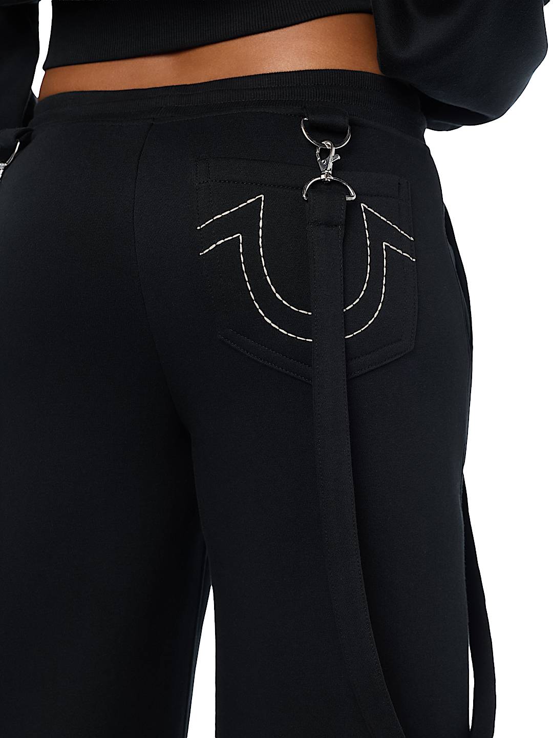 EMBROIDERED OVERALL BAGGY SWEATPANT