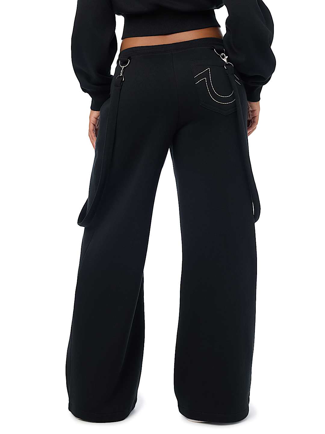 EMBROIDERED OVERALL BAGGY SWEATPANT