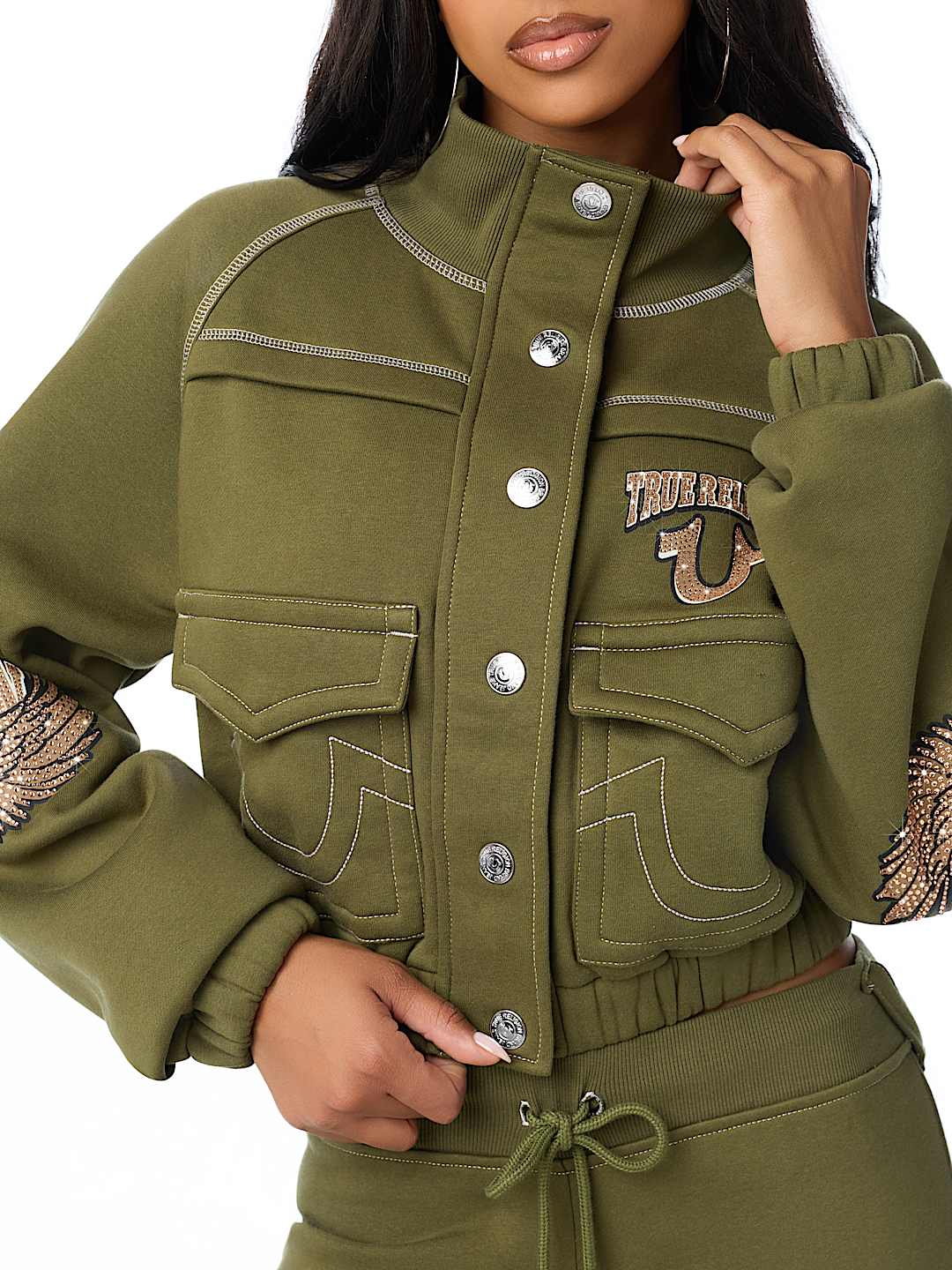 CRYSTAL GIRLFRIEND RAGLAN SWEATER JACKET