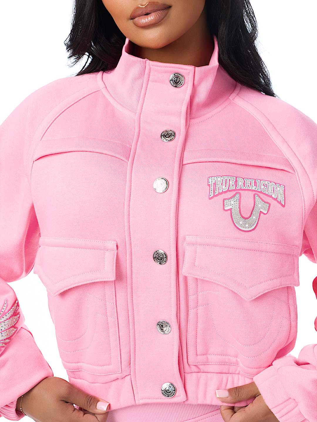 CRYSTAL GIRLFRIEND RAGLAN SWEATER JACKET