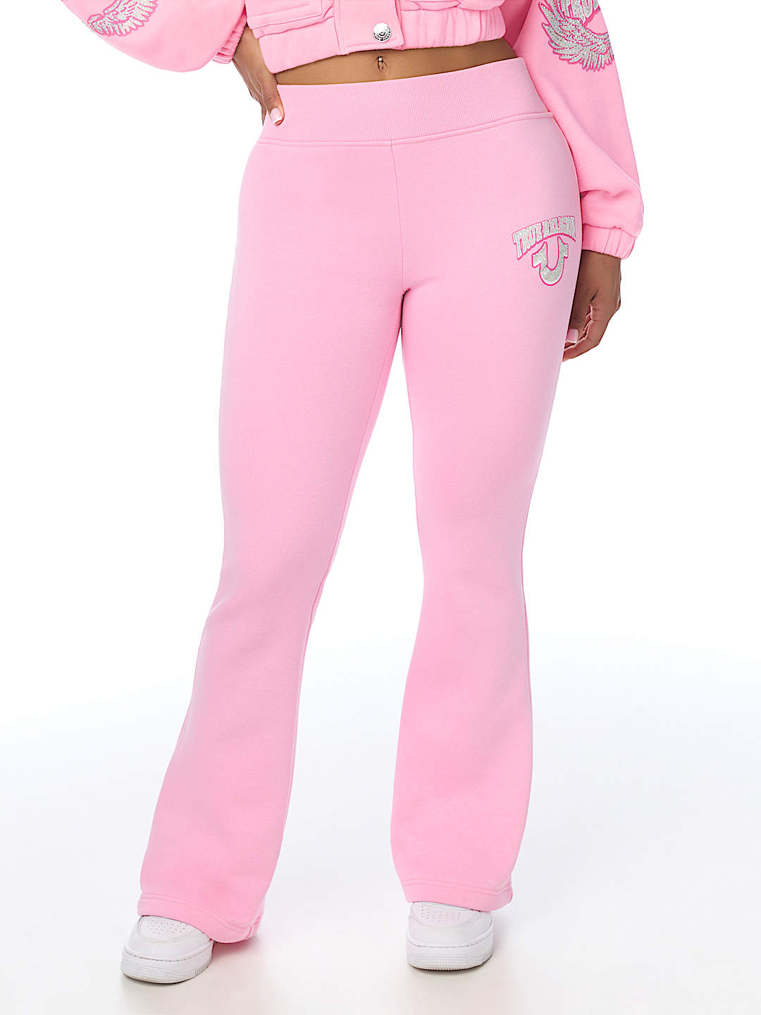 CRYSTAL WING MID RISE BOOTCUT SWEATPANT