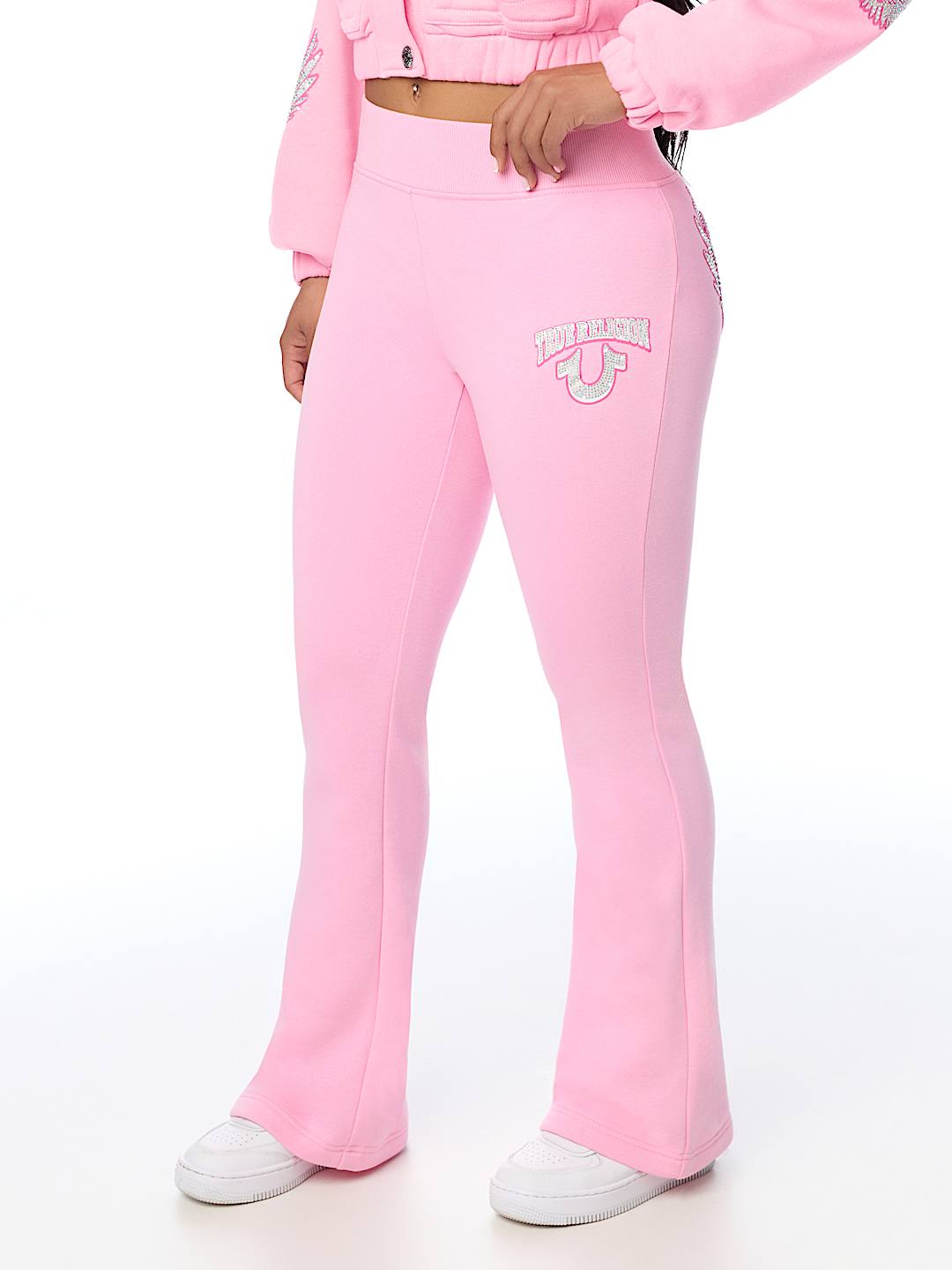 CRYSTAL WING MID RISE BOOTCUT SWEATPANT