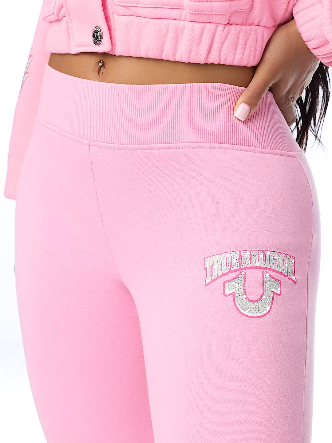 CRYSTAL WING MID RISE BOOTCUT SWEATPANT