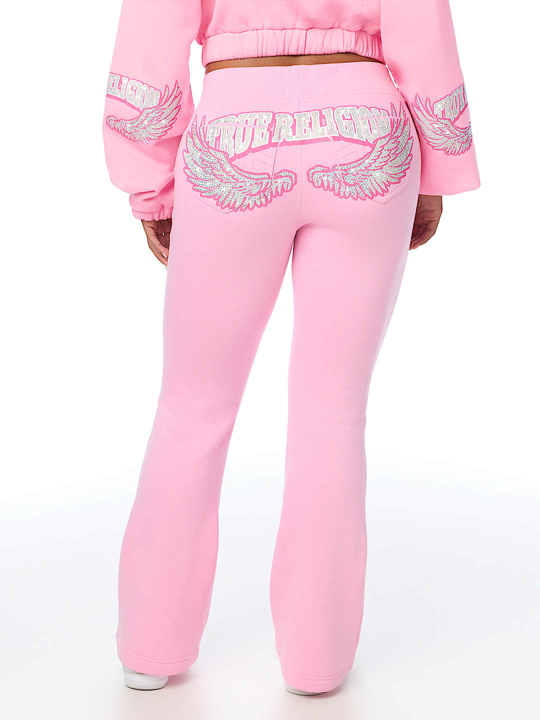 CRYSTAL WING MID RISE BOOTCUT SWEATPANT